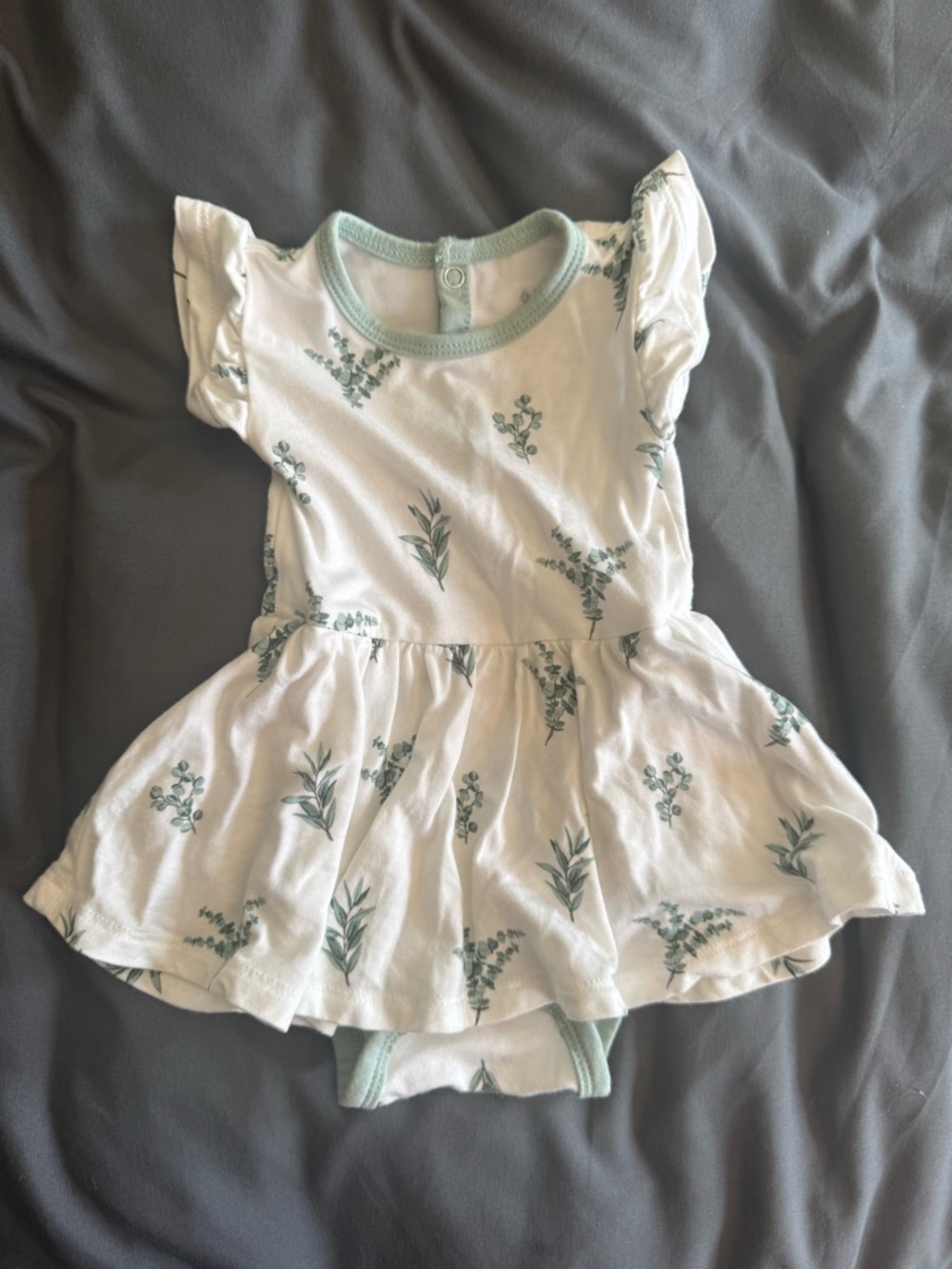 Kyte Baby Twirl Bodysuit Dress in Eucalyptus
